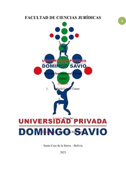 1
FACULTAD DE CIENCIAS JURÍDICAS
Derecho Internacional Privado
Casos
Alumnos: 
1.
Fabiola López Claure
2.
1
3.
2
4.
3
Carrera