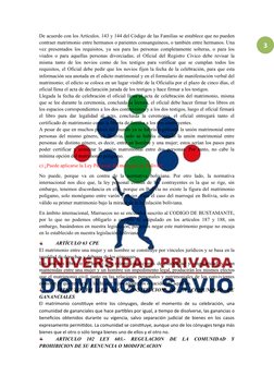 3
De acuerdo con los Artículos. 143 y 144 del Código de las Familias se establece que no pueden
contraer matrimonio entre her