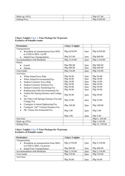 Camiguin 3D/2N Tour Package Proposal | PDF | Meal | Lunch