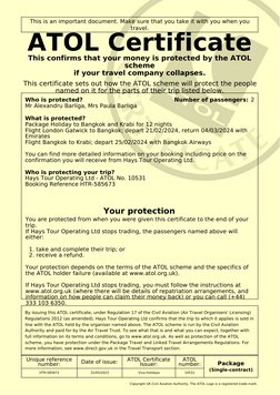 ATOL Certificate for Travel Protection | PDF | Transport | Aviation