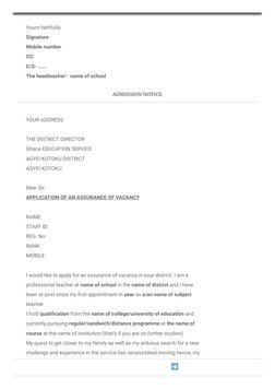 GES Letter Samples for Applications | PDF