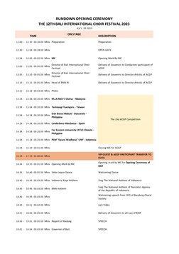 ACGP Opening Ceremony Schedule | PDF