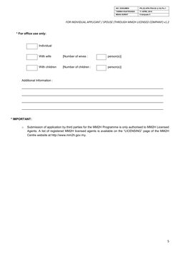 NO. DOKUMEN 
PK.(O).KPK.PSA.02 (L10) Pin.1 
TARIKH KUATKUASA 
11 APRIL 2014 
MUKA SURAT 
5 daripada 5 
 
FOR INDIVIDUAL APPLI