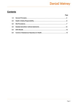 Page 2 
 
 
Contents 
 
Page 
 
1.0 
General Principles…………………………………………………………………………………..3 
2.0 
Health & Safety Respons