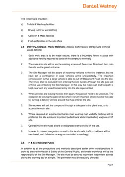 Page 9 
 
 
The following is provided – 
 
a) 
Toilets & Washing facilities 
 
c) 
 Drying room for wet clothing 
 
d)