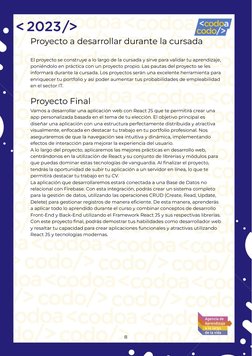 Proyecto a desarrollar durante la cursada
El proyecto se construye a lo largo de la cursada y sirve para validar tu aprendiza