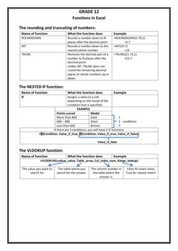 Function For Roumding Excel Functions for Grade 12 Students | PDF | String (Computer Science ...