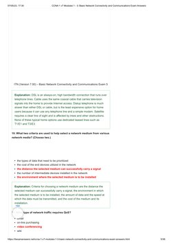 CCNA 1 v7 Modules 1-3 Exam Answers | PDF | Computer Network | Internet ...