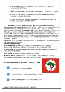  O CAMPO BRASILEIRO É ALTAMENTE CONCENTRADO NAS MÃOS DE 
POUCOS PROPRIETÁRIOS; 
 
 TODOS OS TRABALHADORES  RURAIS  PASSARAM