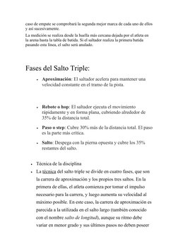 caso de empate se comprobará la segunda mejor marca de cada uno de ellos
y así sucesivamente.
La medición se realiza desde la