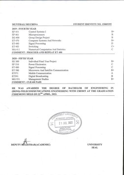 University Transcript | PDF