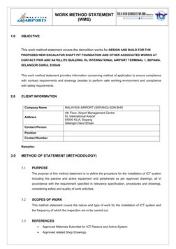 Work Method Statement for ICT Installation | PDF | Art