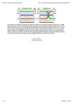 Ethernet Cable Color Coding Guide | PDF | Electrical Connector | Ethernet