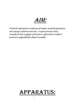 Refractive Index of Water and Oil | PDF | Refractive Index | Physics