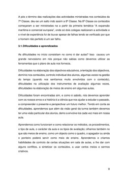 8 
 
A pós o término das realizações das actividades ministradas nos conteúdos da 
7ª Classe, deu-se um salto indo assim a 8ª