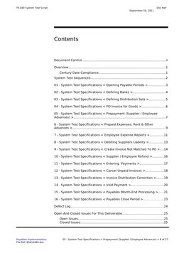 TE.040 System Test Script
Contents
Document Control..........................................................................