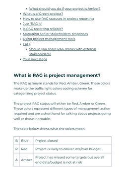 Understanding RAG Status in Projects | PDF | Color | Red