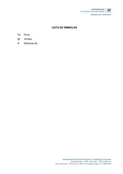 LISTA DE SÍMBOLOS  
 
Fe     Ferro 
@      Arroba 
#       Diferente de