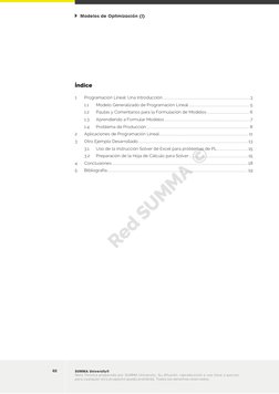 Modelos de Optimización (I) 
 
02 
SUMMA University® 
Nota Técnica preparada por SUMMA University. Su difusión, reproducció