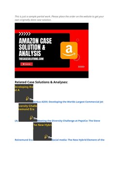 Amazon Case Study Analysis & Solutions | PDF | Marketing | Business