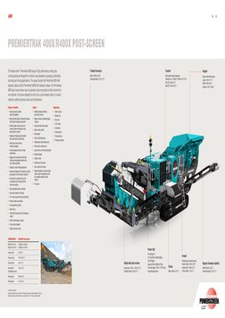 Hopper
Wear resistant feed hopper
Length: 4.9m (16’ 1”)
Width: 2.49m (8’2”)
Capacity: 10m3 (13yds3)
JAW
The Powerscreen® Prem