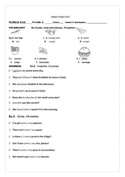 English Test for Class 3, Term 3 | PDF