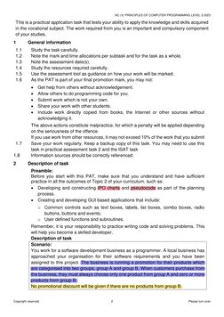 Principles of Computer Programming L3 Pat & Isat SG 2023 | PDF
