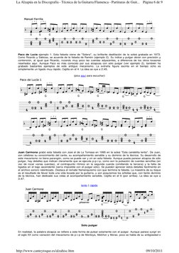 Paco de Lucía ejemplo 1. Esta falseta viene de "Solera", su brillante destilación de la soleá grabada en 1973. 
Como Ricard