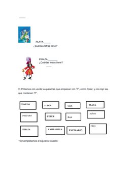 _____
        PLAYA _____
                       ¿Cuántas letras tiene?
PIRATA _______
¿Cuántas letras tiene?
           ___