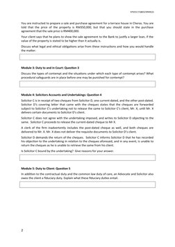 EPS0317/QB03/SRMK(3)
You are instructed to prepare a sale and purchase agreement for a terrace house in Cheras. You are
told