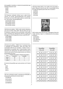 3 
de ocupação e manobra, o número de automóveis que 
poderão estacionar será 
(A) 90. 
(B) 85. 
(C) 73. 
(D) 60. 
----------