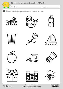 Fichas de lectoescritura ▶LETRA S
Nombre: ___________________________________    Fecha: _________________
Iconos de
Francisco