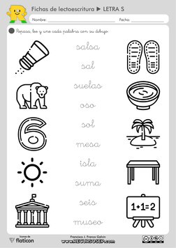 Fichas de lectoescritura ▶LETRA S
Nombre: ___________________________________    Fecha: _________________
Iconos de
Francisco