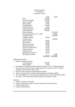 Accounting Cycle Exercises and Solutions | PDF | Expense | Debits And ...