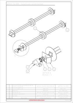 A
6
1
DETALHE A
ESCALA 1 : 5
3
5
2
4
6
Item Qdt.
Descrição
Código de Desenho
Código da peça
6
1
Conjunto proteção do mancal M