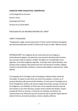 Curso de Tarot Terapéutico y Evolutivo | PDF | Tarot | Jugando a las cartas