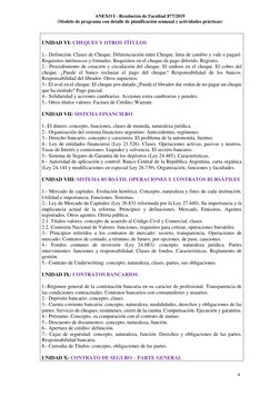 ANEXO I - Resolución de Facultad 877/2019 
(Modelo de programa con detalle de planificación semanal y actividades prácticas)