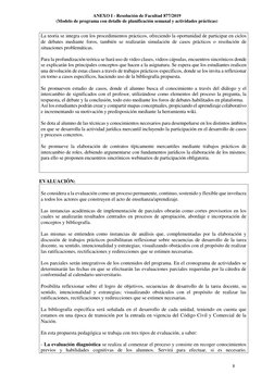 ANEXO I - Resolución de Facultad 877/2019 
(Modelo de programa con detalle de planificación semanal y actividades prácticas)