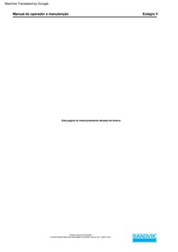 Direitos  autorais  ©  Sandvik
Estágio  V
Manual  do  operador  e  manutenção
ID:GUID-3BCD7096-9193-4503-8B59-07C9FD44715B  e