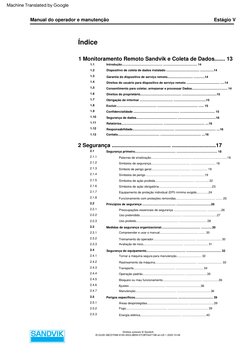 2  Segurança ....................................... .............................17
1  Monitoramento  Remoto  Sandvik  e  Co