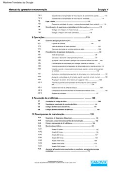 Direitos  autorais  ©  Sandvik
9  Resolução  de  problemas.............................................. ...........  143
8