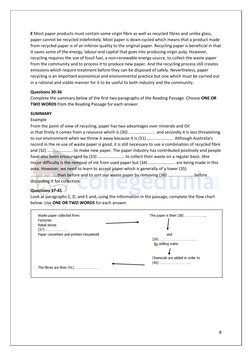 8 
 
E Most paper products must contain some virgin fibre as well as recycled fibres and unlike glass, 
paper cannot be rec