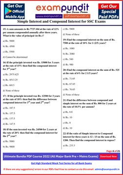 Simple Interest and Compound Interest for SSC Exams 
 
Page 4 of 21 
 
Get High Stan