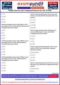 Simple Interest and Compound Interest for SSC Exams 
 
Page 6 of 21 
 
Get High Stan