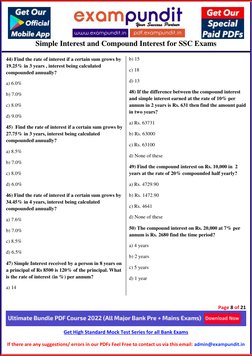 Simple Interest and Compound Interest for SSC Exams 
 
Page 8 of 21 
 
Get High Stan
