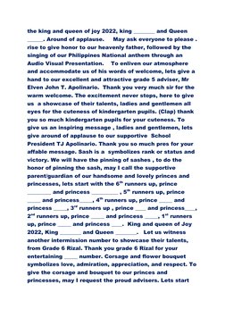 Sample Program For Coronation Rites School Coronation Program Script | PDF