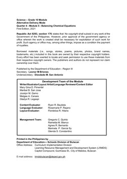 SCIENCE 10 Q4 Module 5 Balancing Chemical Equations | PDF | Chemistry ...