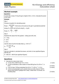 Power and Efficiency Calculations Guide | PDF | Power (Physics) | Mechanics