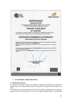 10 
 
7. ANALISIS DEL MERCADO META 
 
v DEMANDA TOTAL 
El consumo de Estados Unidos con respecto al Singani esta prevista d