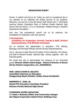 Graduation Emcee Script 2025 | PDF
